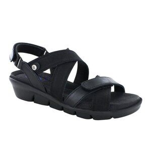 Wolky Electra Black Mighty Leather Strappy Sandal Size 38/7